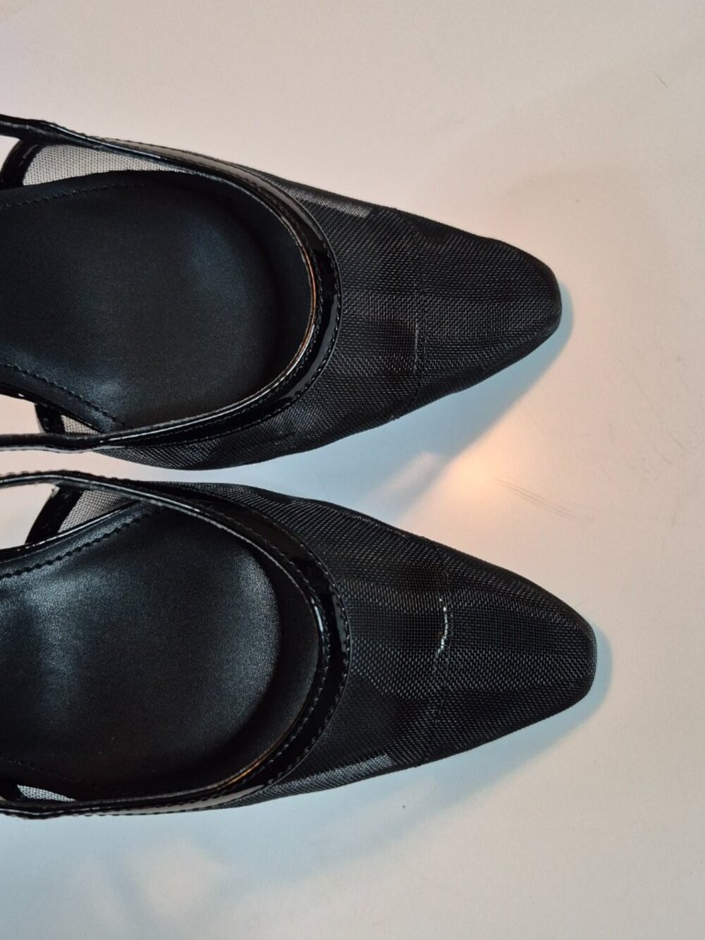 Kenneth Cole Reaction Women's Maggie Black Mesh, Size 7, Kitten Heel, Toe, NEW - Picture 10 of 10